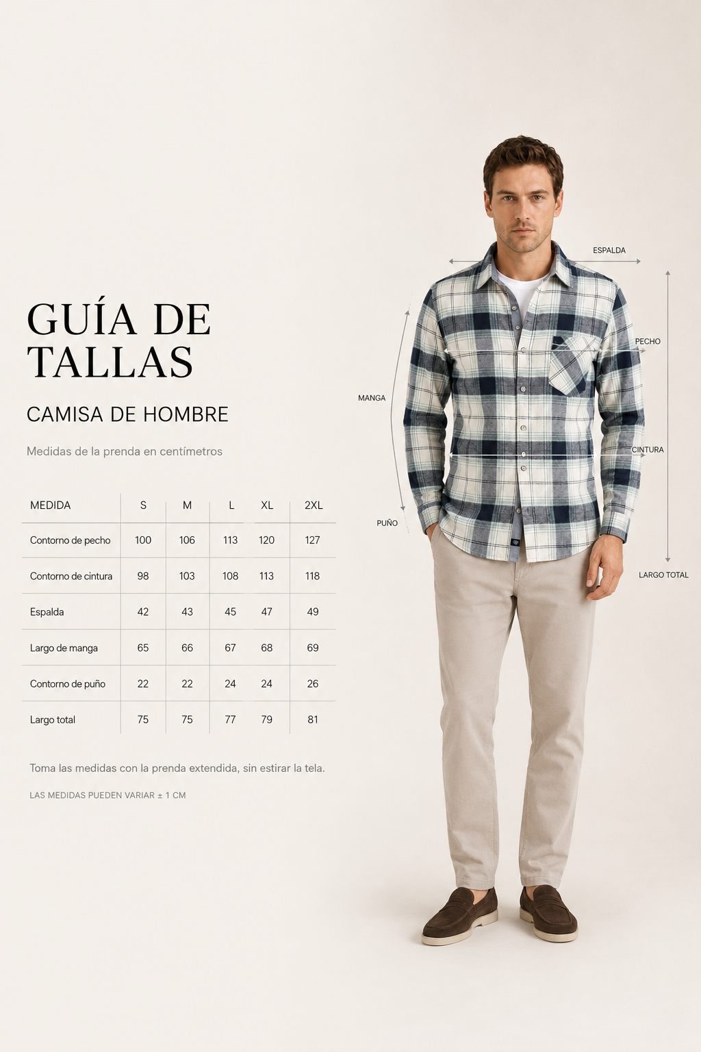 Camisa Denim Hombre Manga Larga 100% Algodón Bombay