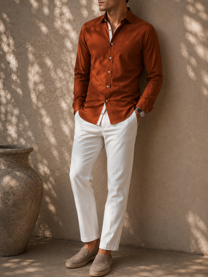 Camisa hombre Manga larga diseño italiano
