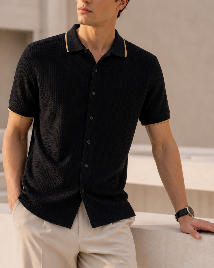 Camisa negra en algodon