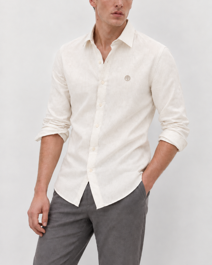 Camisa lino con cuello