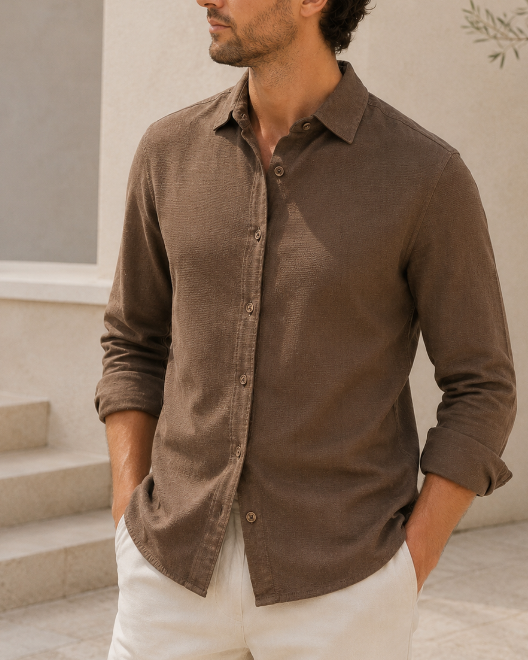 camisa texturizada hombre