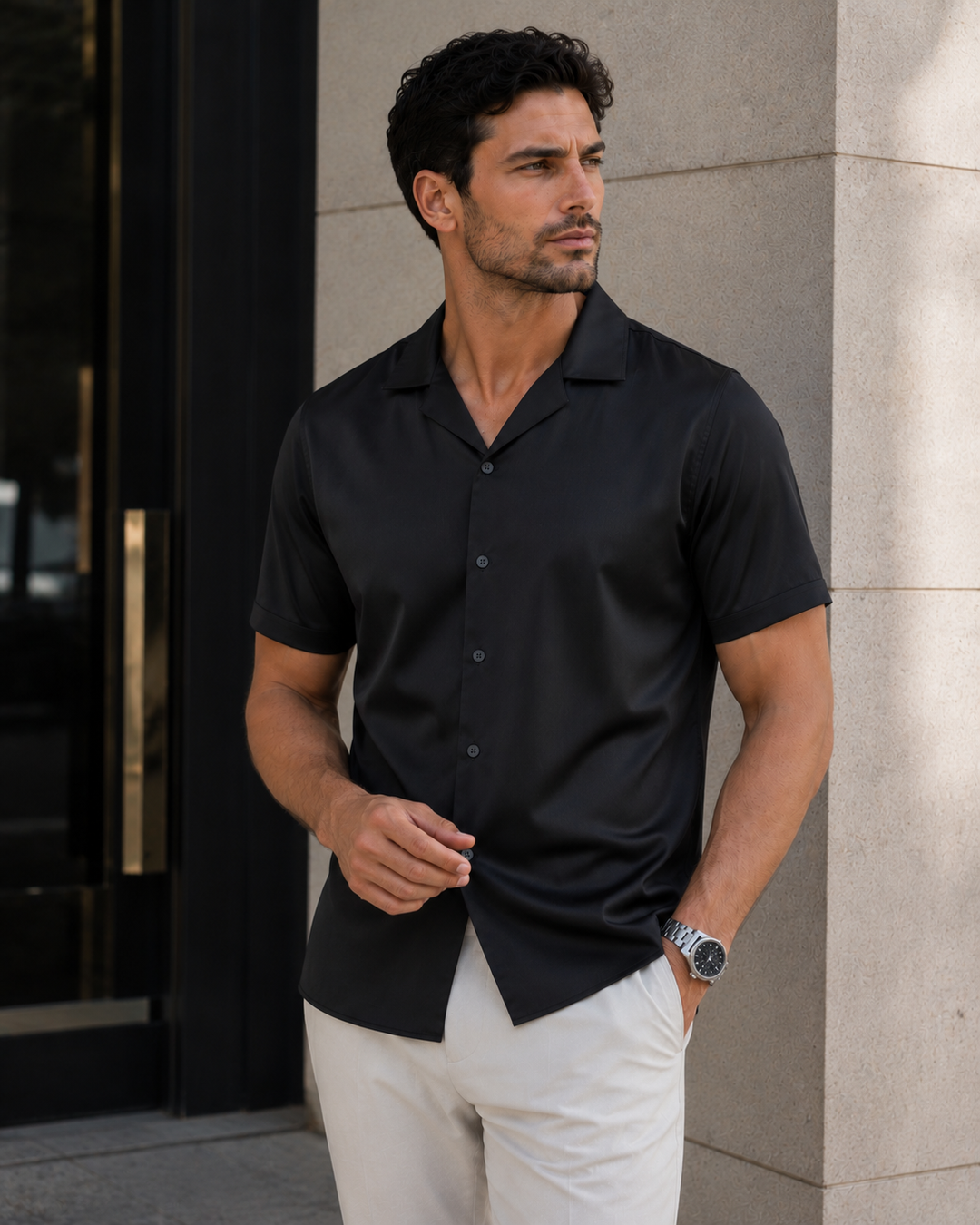 CAMISA HOMBRE  MANGA CORTA | SATIN