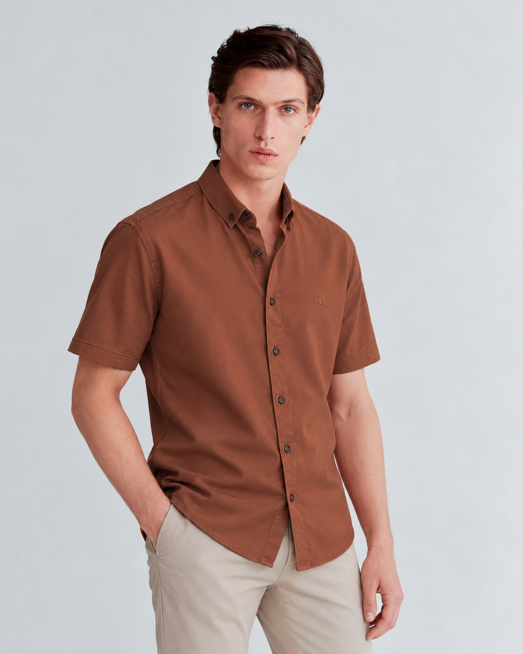 Camisa Hombre Manga Corta Tela Fría