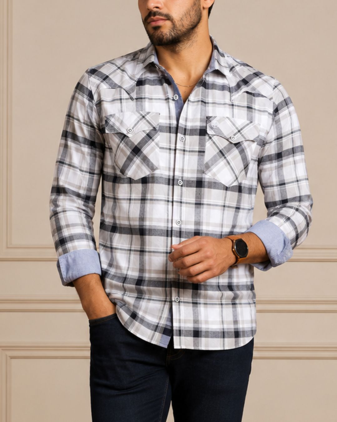 camisa leñadora slim de hombre

