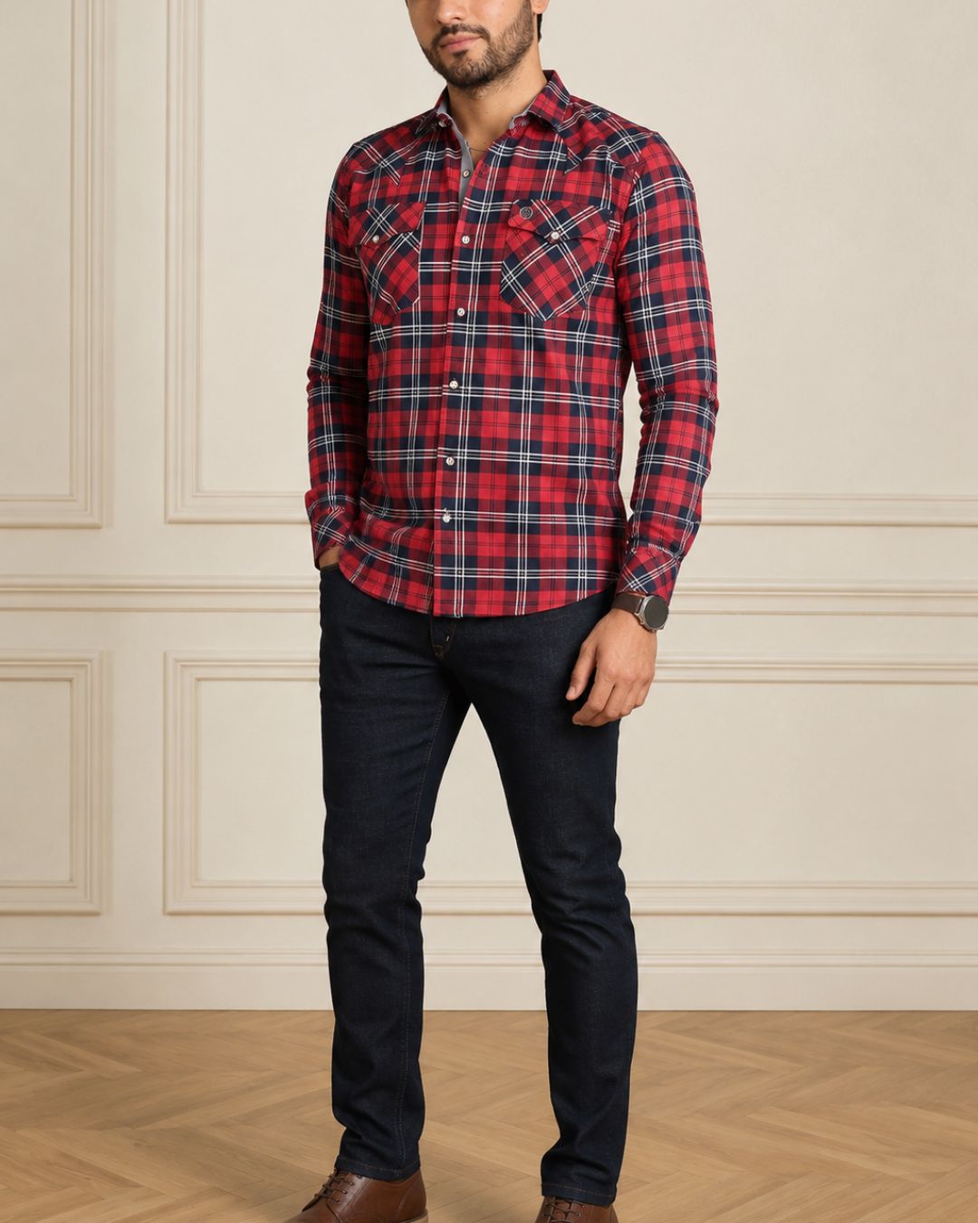 camisa leñadora slim de hombre