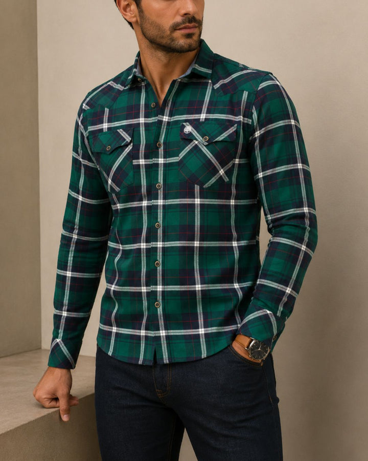 camisa leñadora slim de hombre