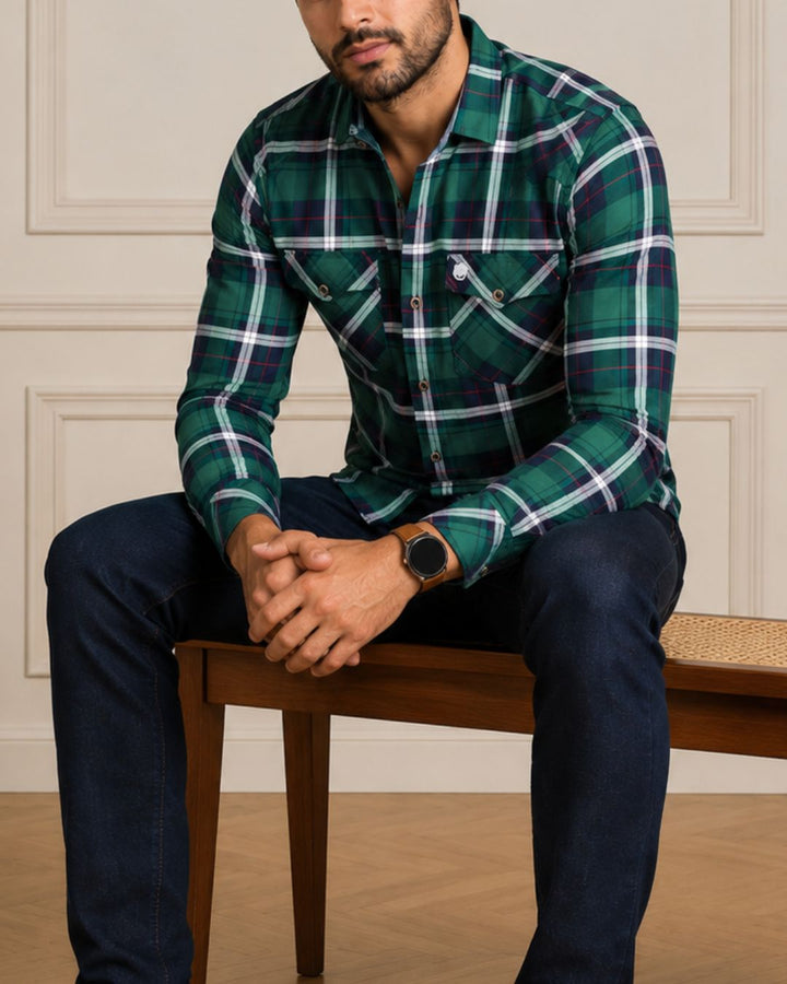 camisa leñadora slim de hombre