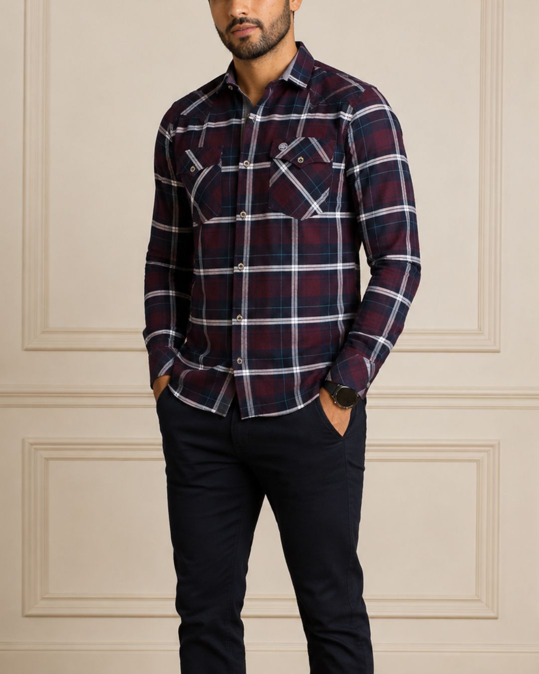 camisa leñadora slim de hombre
