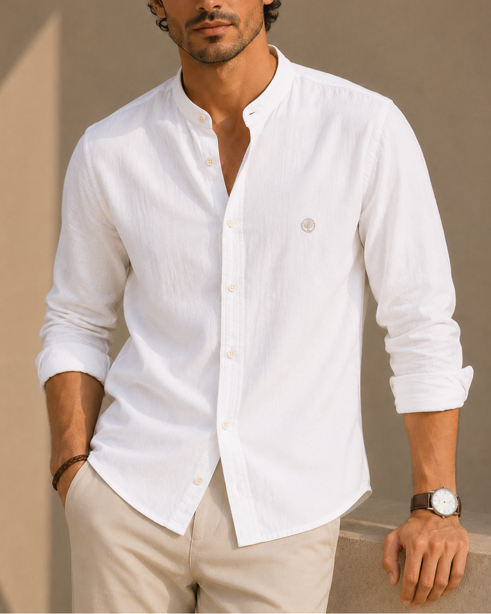 camisa tela fresca hombre