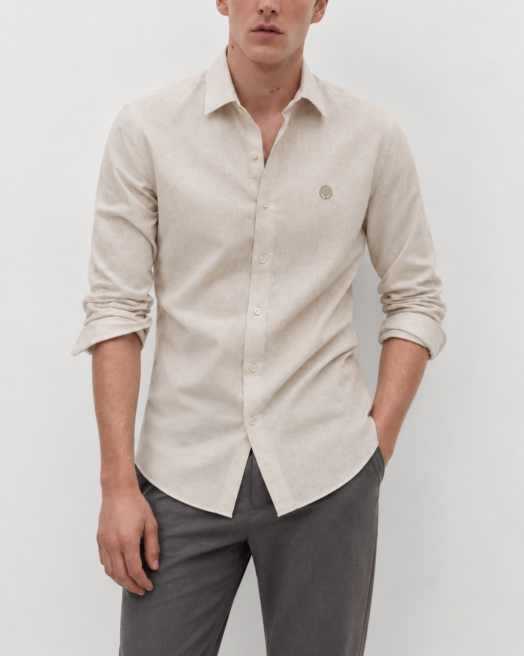 camisa hombre lino