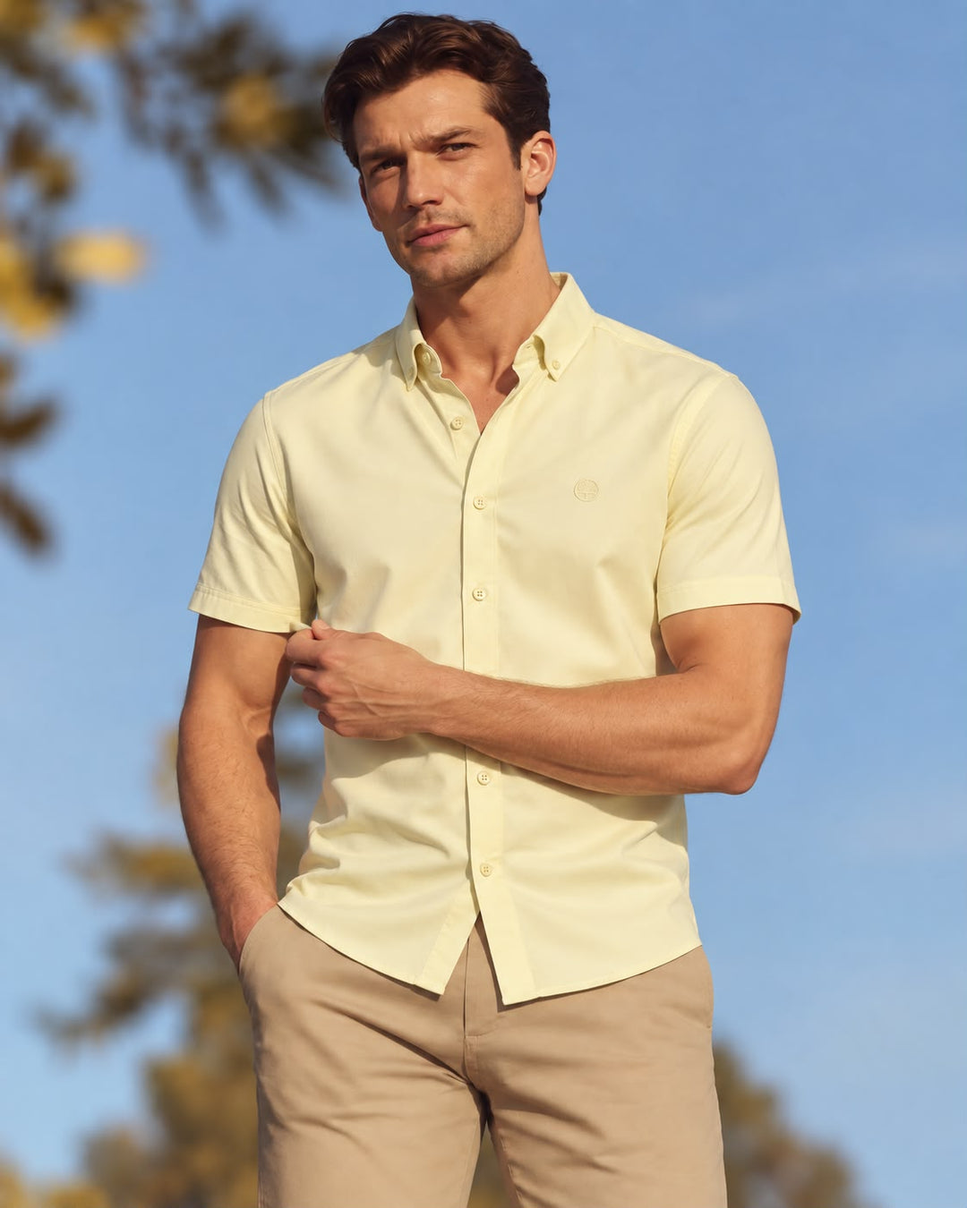 Camisa Hombre Manga Corta Tela Fría