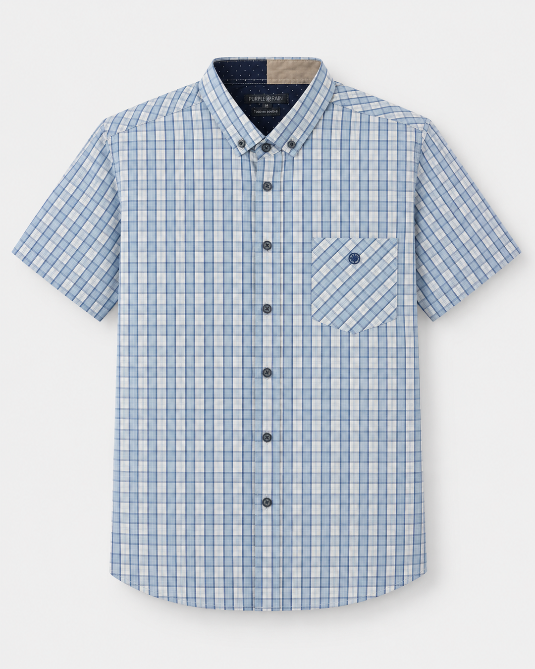 Camisa Hombre Manga Corta Algodón Indú - Purple Rain