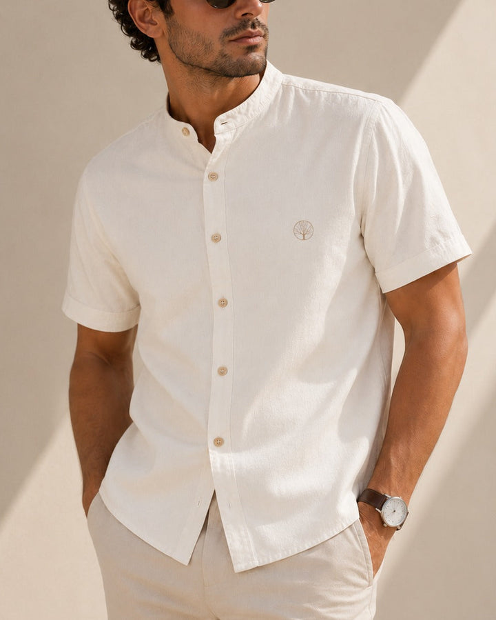 Camisa cuello mao lino