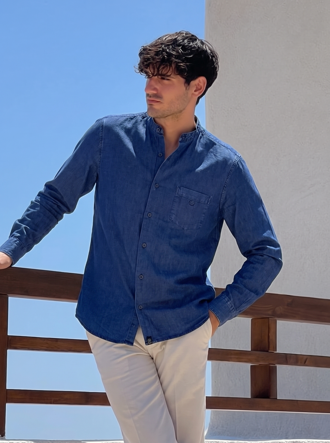 Camisa Denim Cuello Nerú Siena | Purple Rain