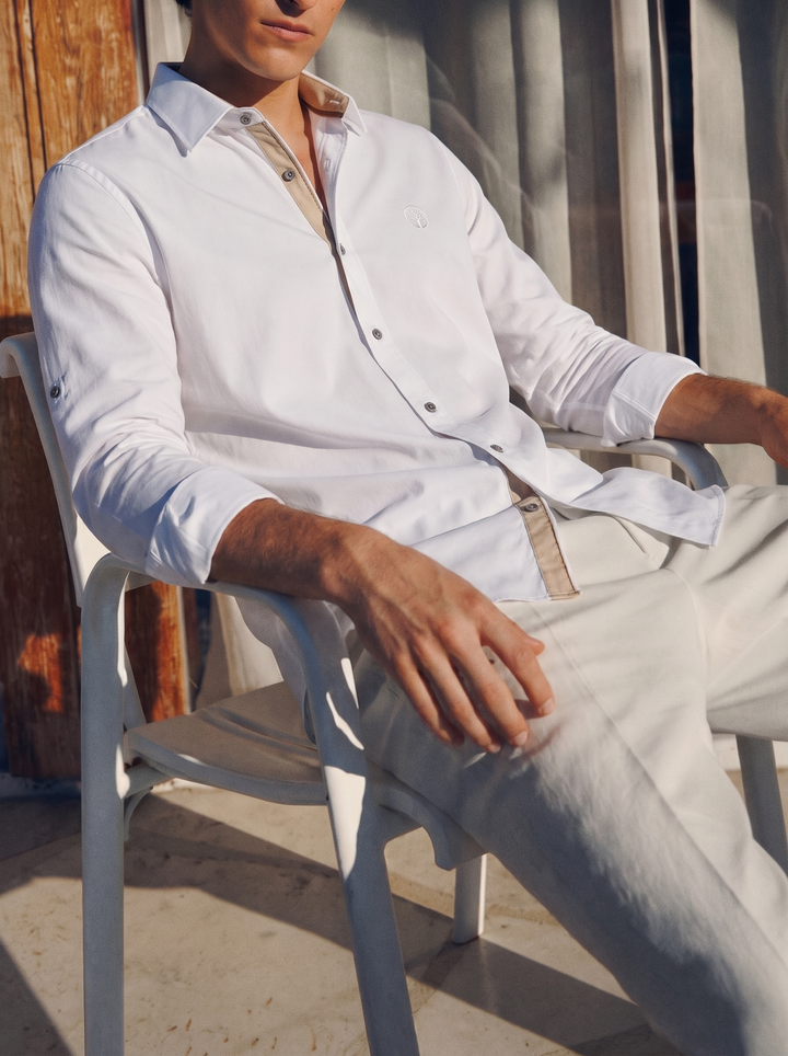 Camisa Hombre Tela Fría Stretch Elegante