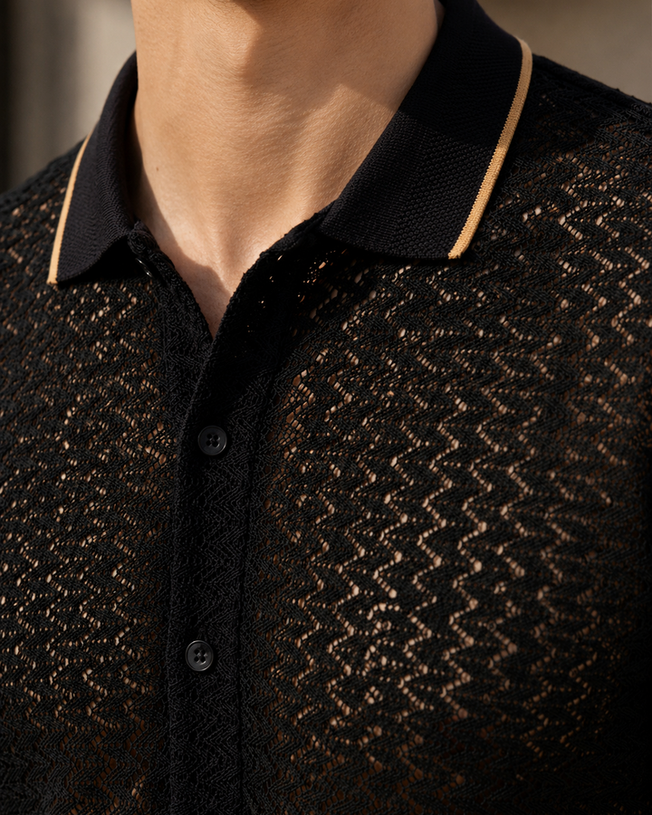 Camisa negra tejida