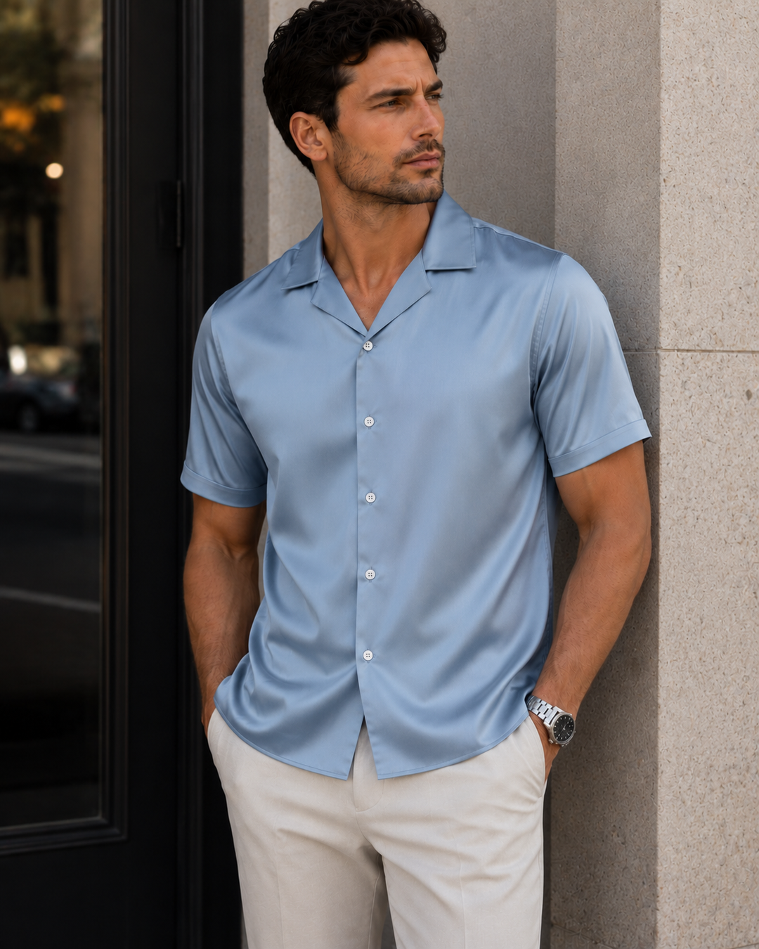 CAMISA HOMBRE  MANGA CORTA | SATIN