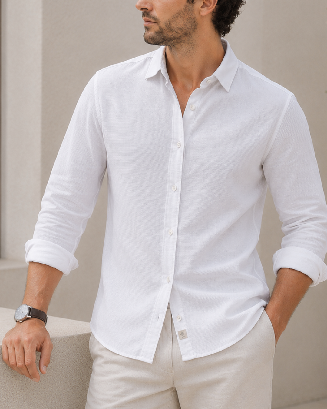 camisa tela premium hombre