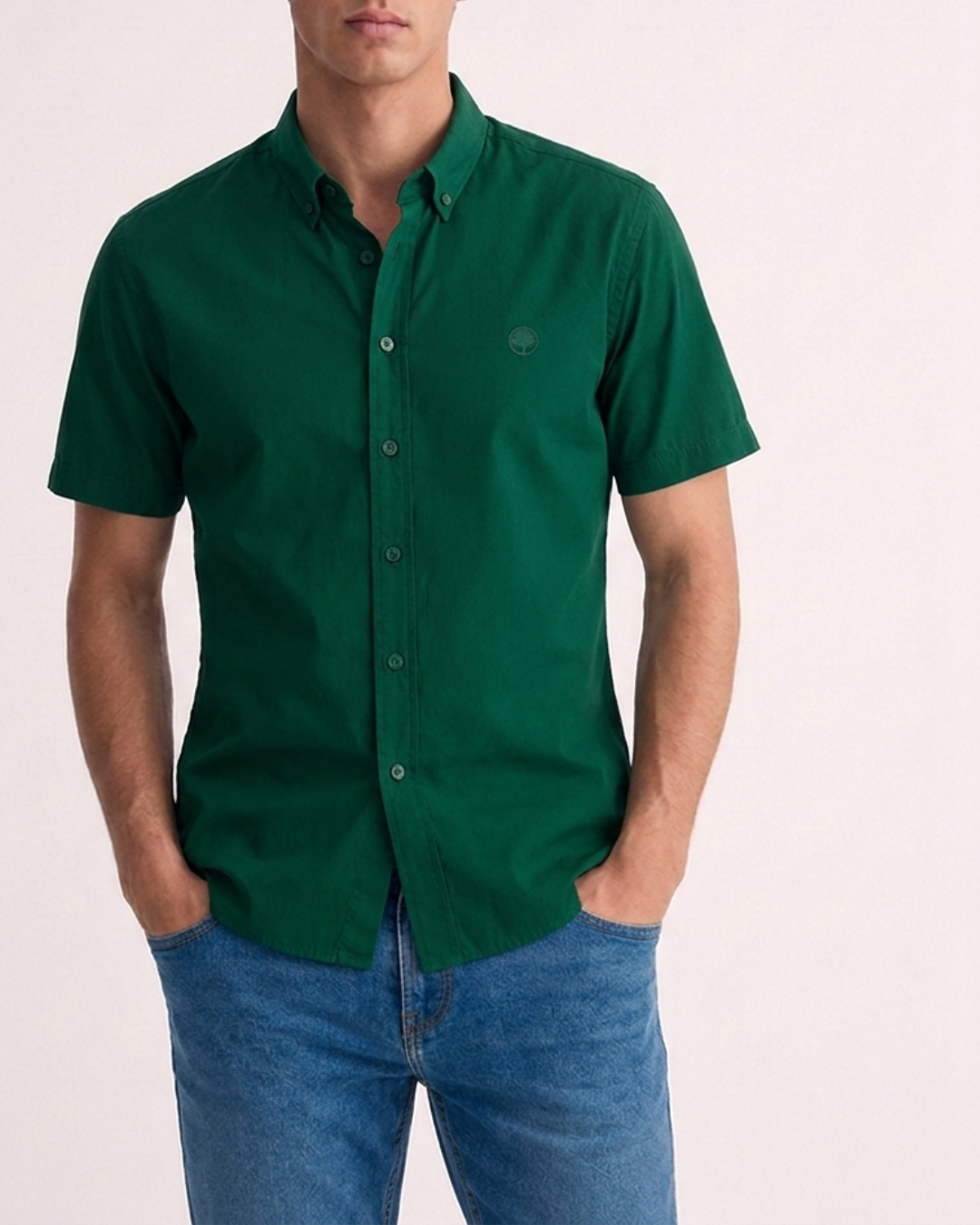 Camisa Hombre Manga Corta Tela Fría Premium Stretch