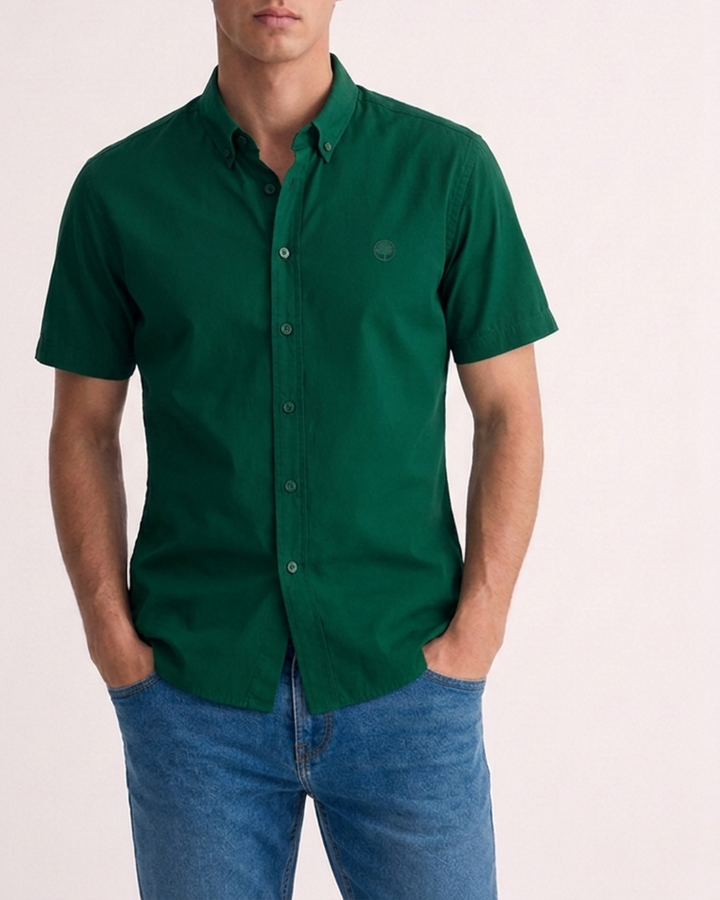 Camisa Hombre Manga Corta Tela Fría Premium Stretch