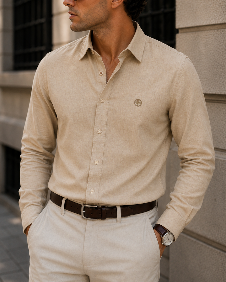camisa cuello clásico hombre