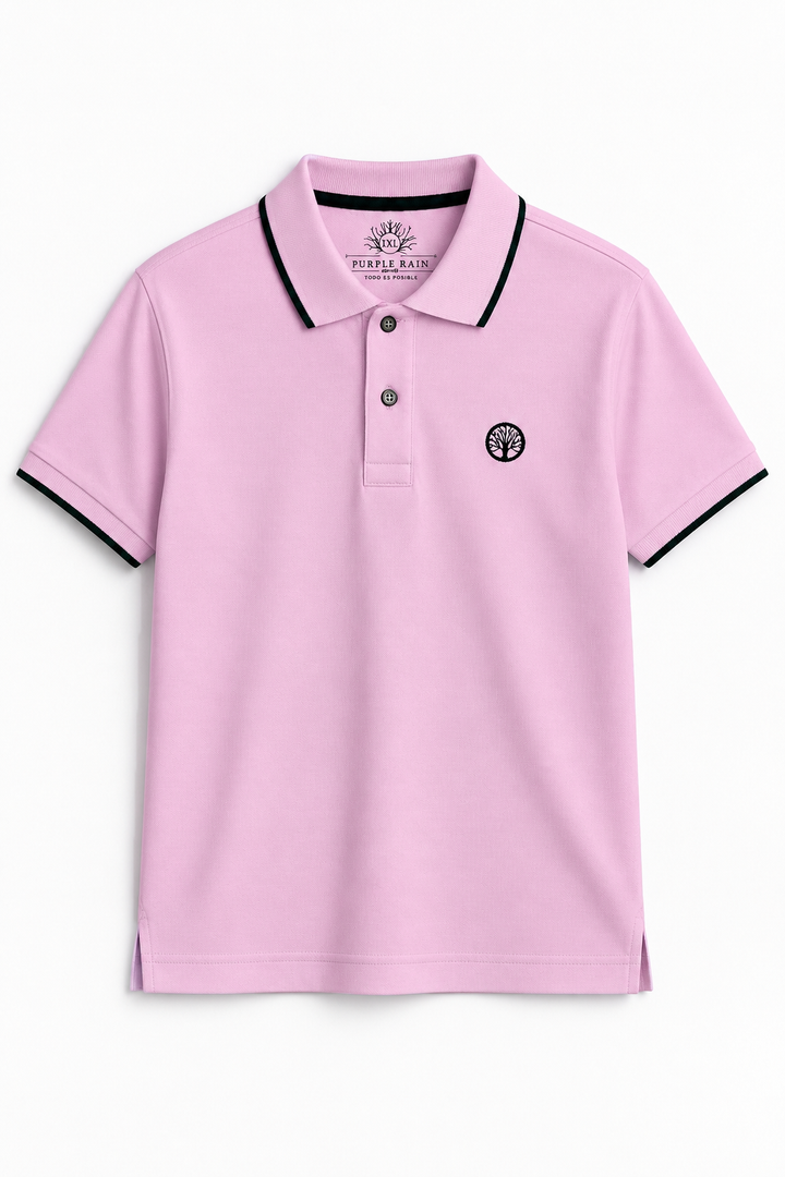 Camiseta Polo Hombre Piqué Clásico Slim - Purple Rain
