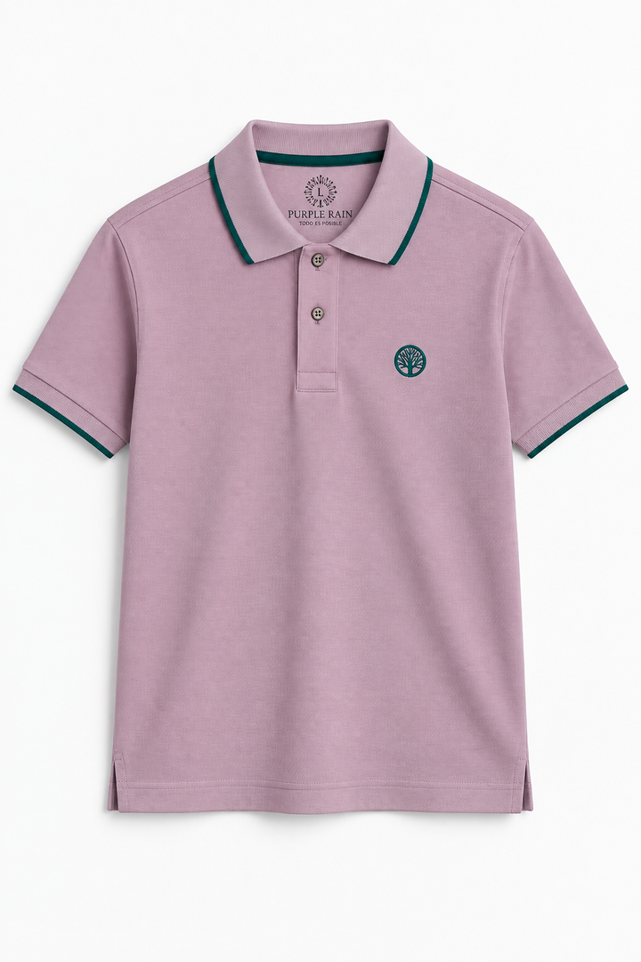 Camiseta Polo Hombre Piqué Clásico Slim - Purple Rain