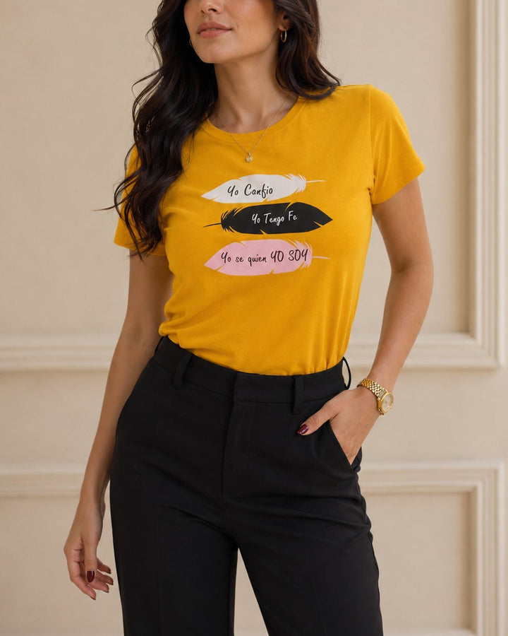 camiseta cuello redondo mujer