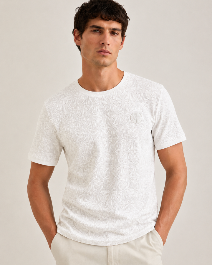 Camiseta Hombre Relieve Jacquard Purple Rain