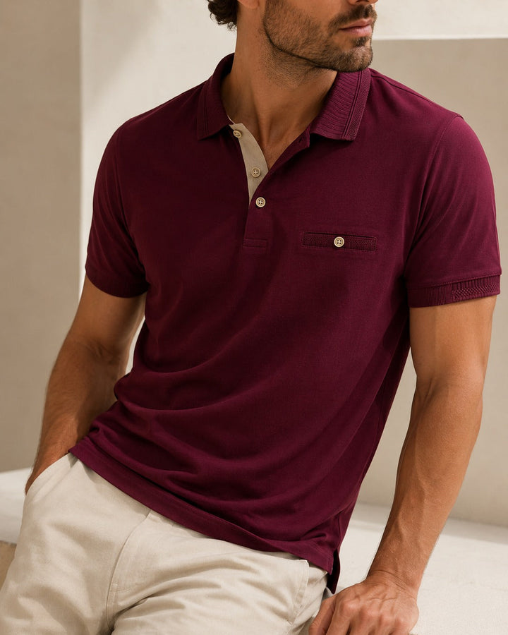 polo cuello rib hombre