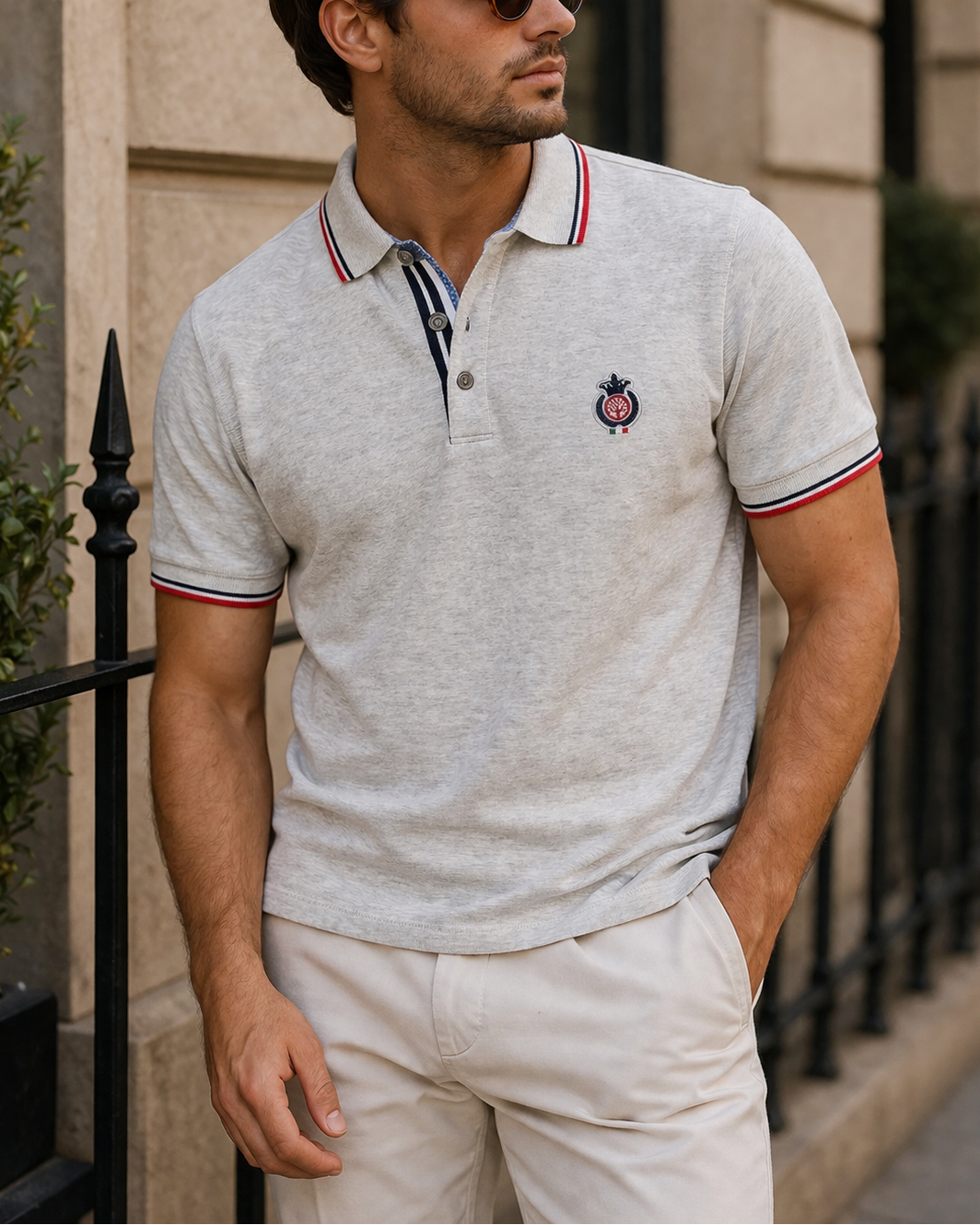 polo hombre tela fría elegante slim fit