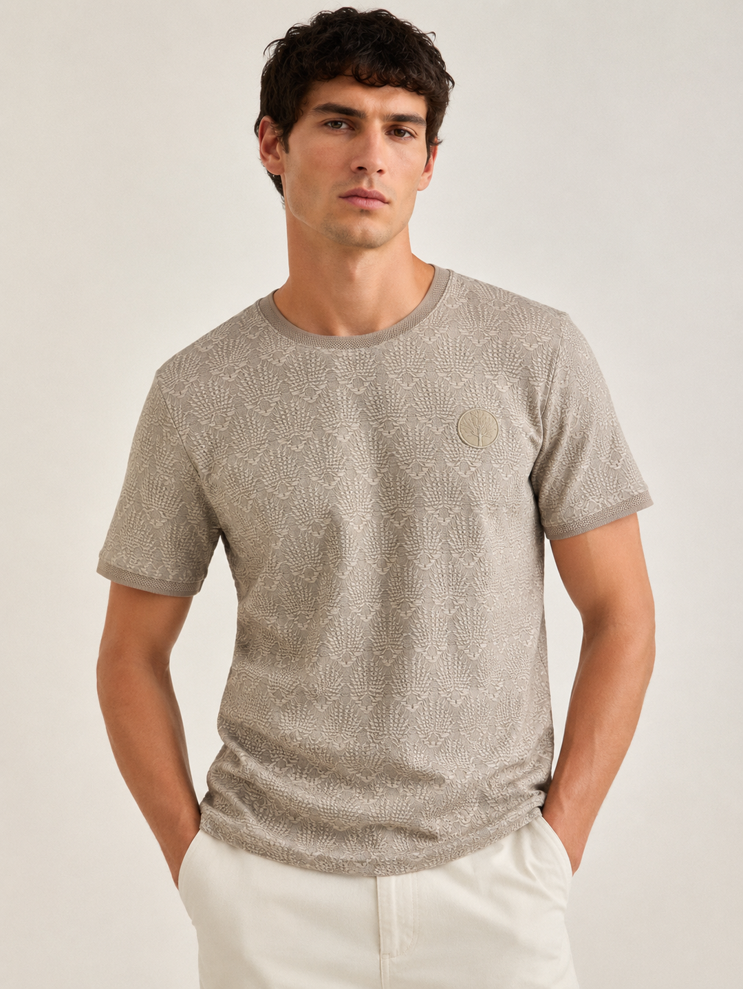 Camiseta Hombre Relieve Jacquard Purple Rain