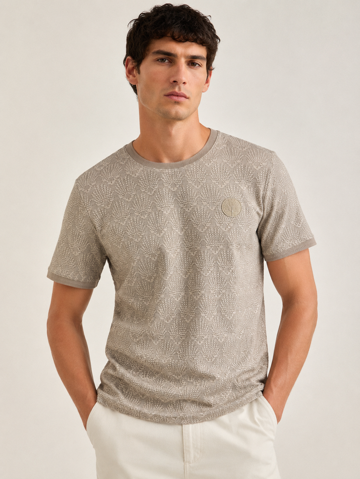 Camiseta Hombre Relieve Jacquard Purple Rain