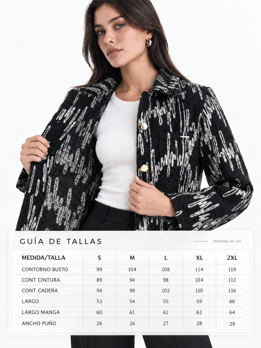 Chaqueta Dama Textura Firenze 100% Algodón