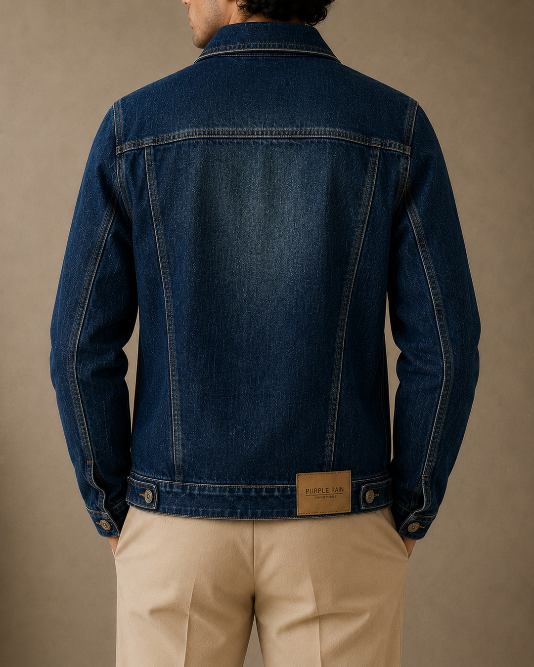 Silueta slim fit.
• Cuello clásico estructurado.
• Bolsillos frontales con tapa y botón.
• Bolsillos laterales funcionales.
• Botones metálicos de alta resistencia.
• Costuras de contraste que realzan la arquitectura de la prenda.
• Lavado índigo con sutiles matices que aportan profundidad visual.