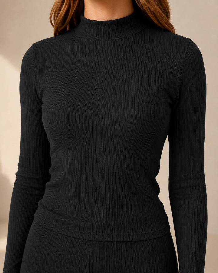 blusa cuello alto mujer