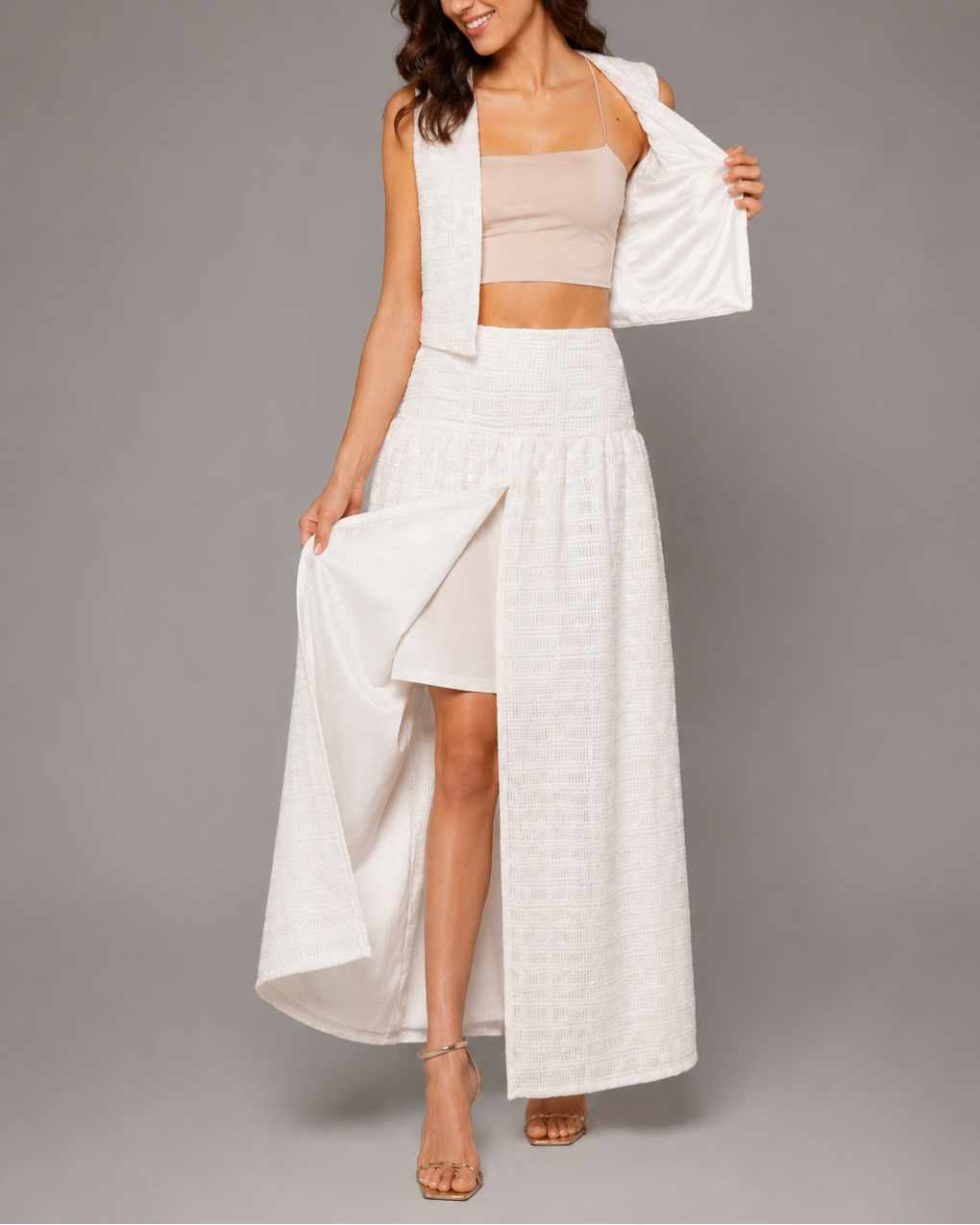 conjunto texturizado para mujer.