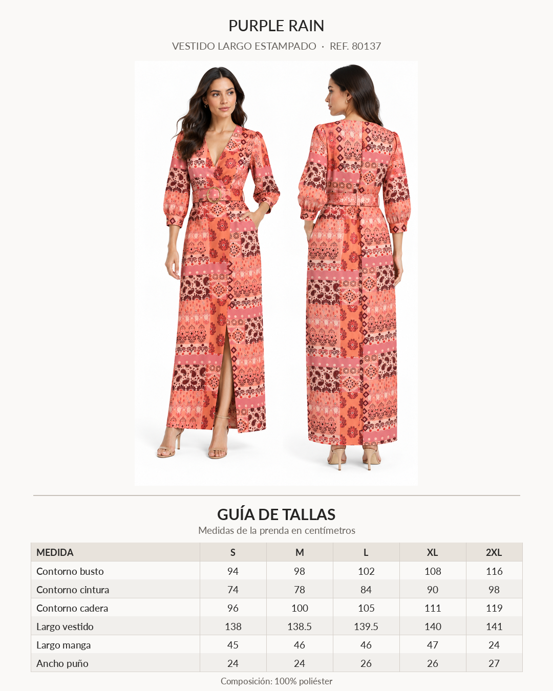 Vestido Largo Dama Estampado con Cinturón