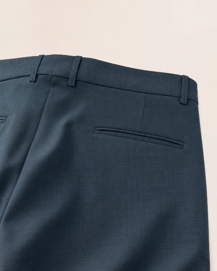 Pantalón Sastrero old money Textura Tipo Paño Azul Petroleo