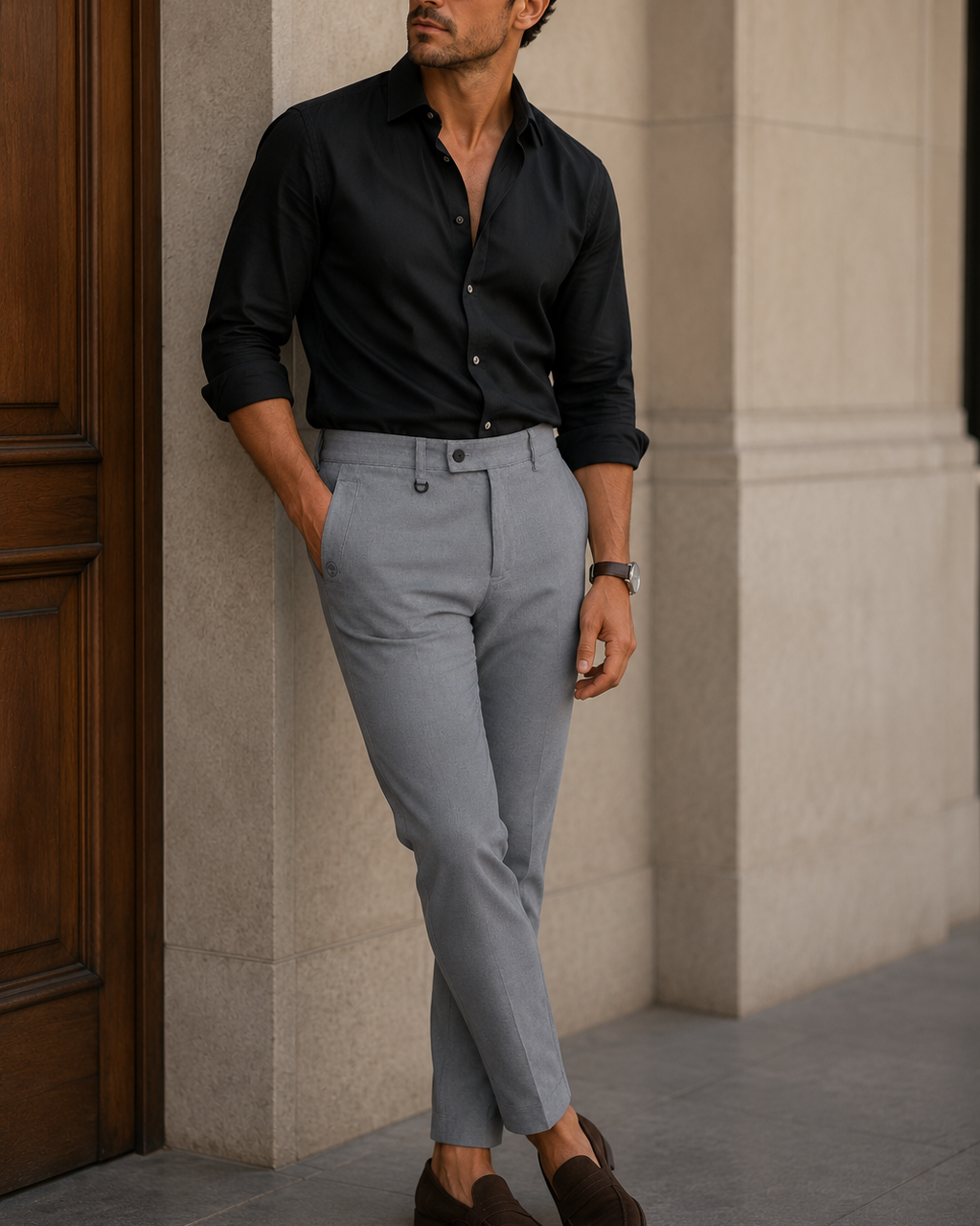 pantalón casual elegante hombre
