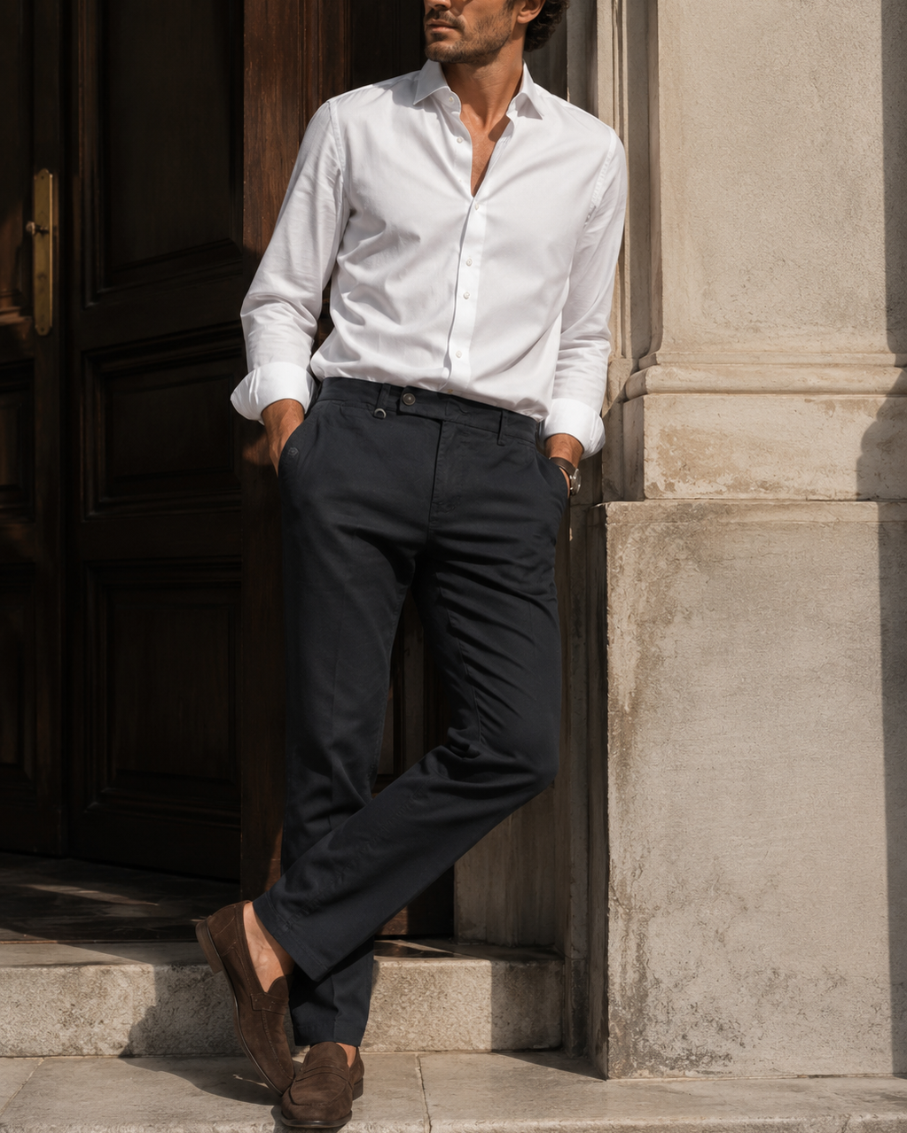 pantalón moderno hombre slim fit