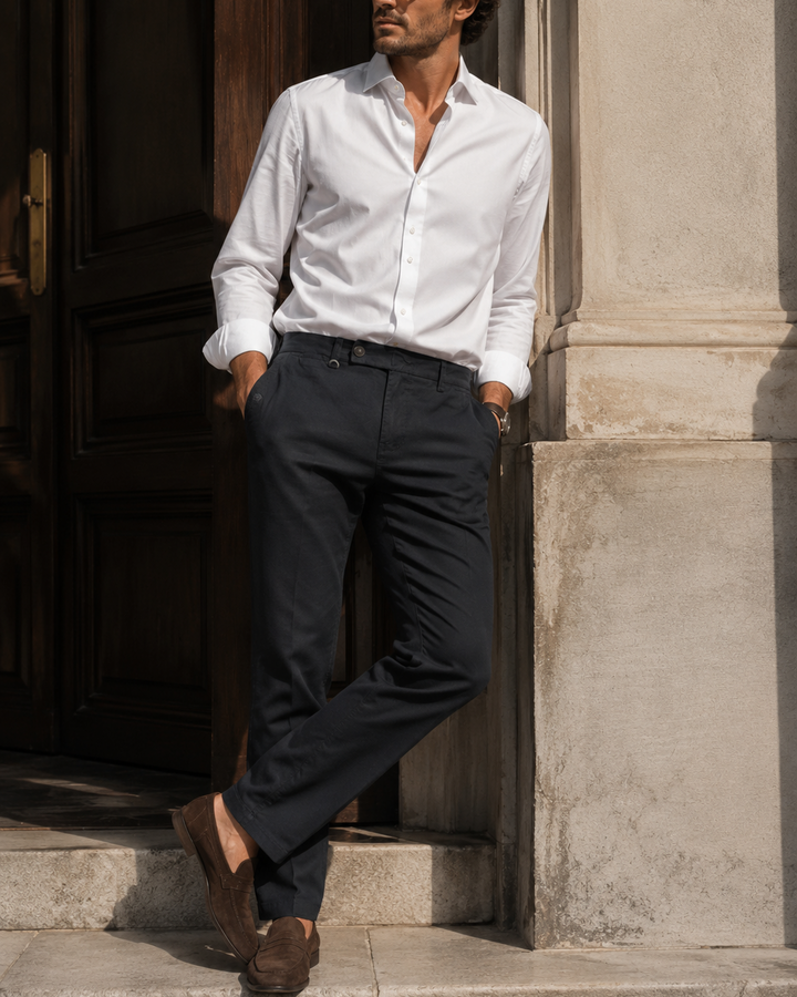 pantalón moderno hombre slim fit