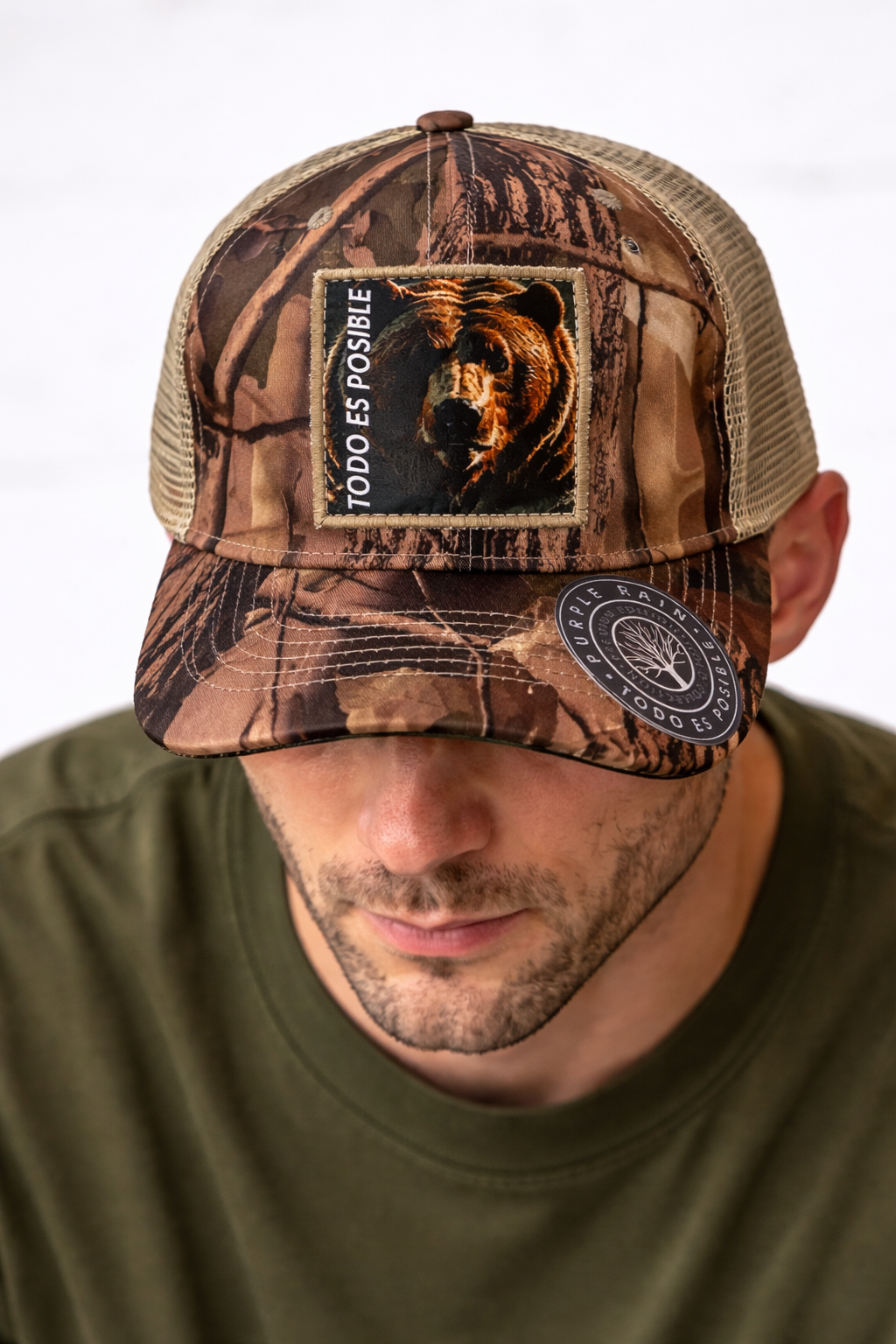 Gorra Trucker Hunter Bear Camuflado - Purple Rain