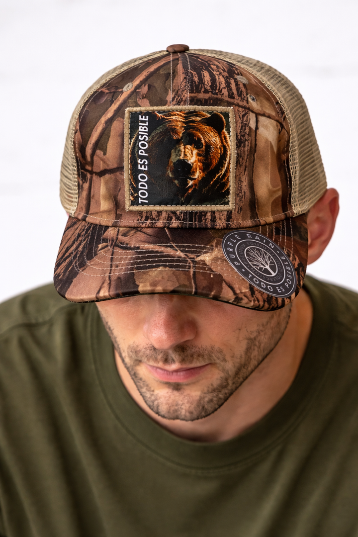 Gorra Trucker Hunter Bear Camuflado - Purple Rain