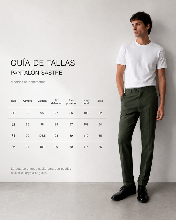 Pantalón Sastrero Textura Tipo Paño Verde