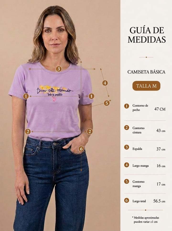 Camiseta estampada Dios esta obrando, todo el posible