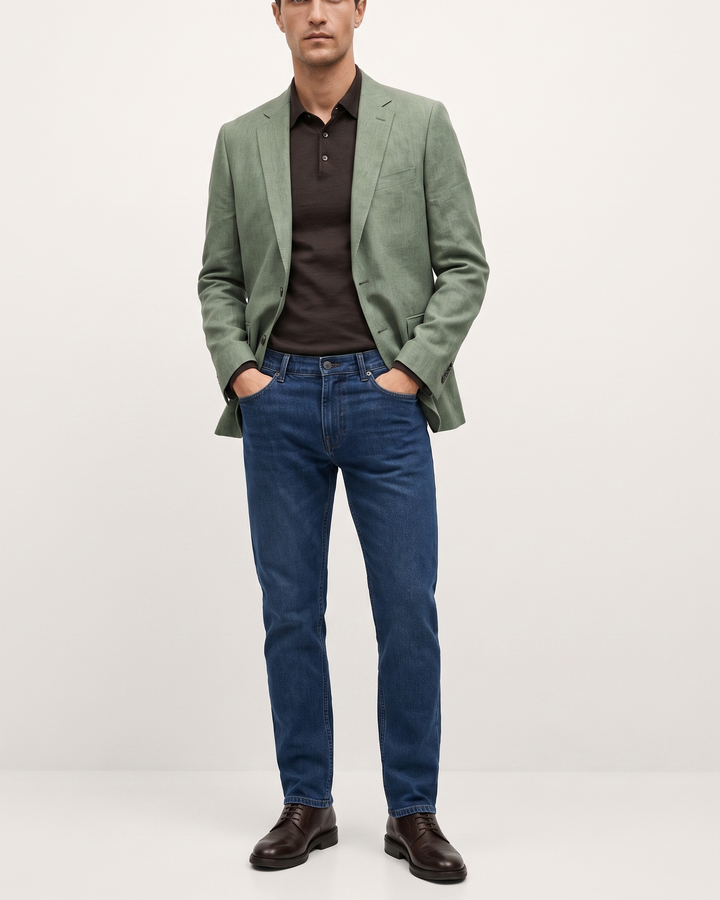 BLAZER HOMBRE TIPO PAÑO  Verde Selva