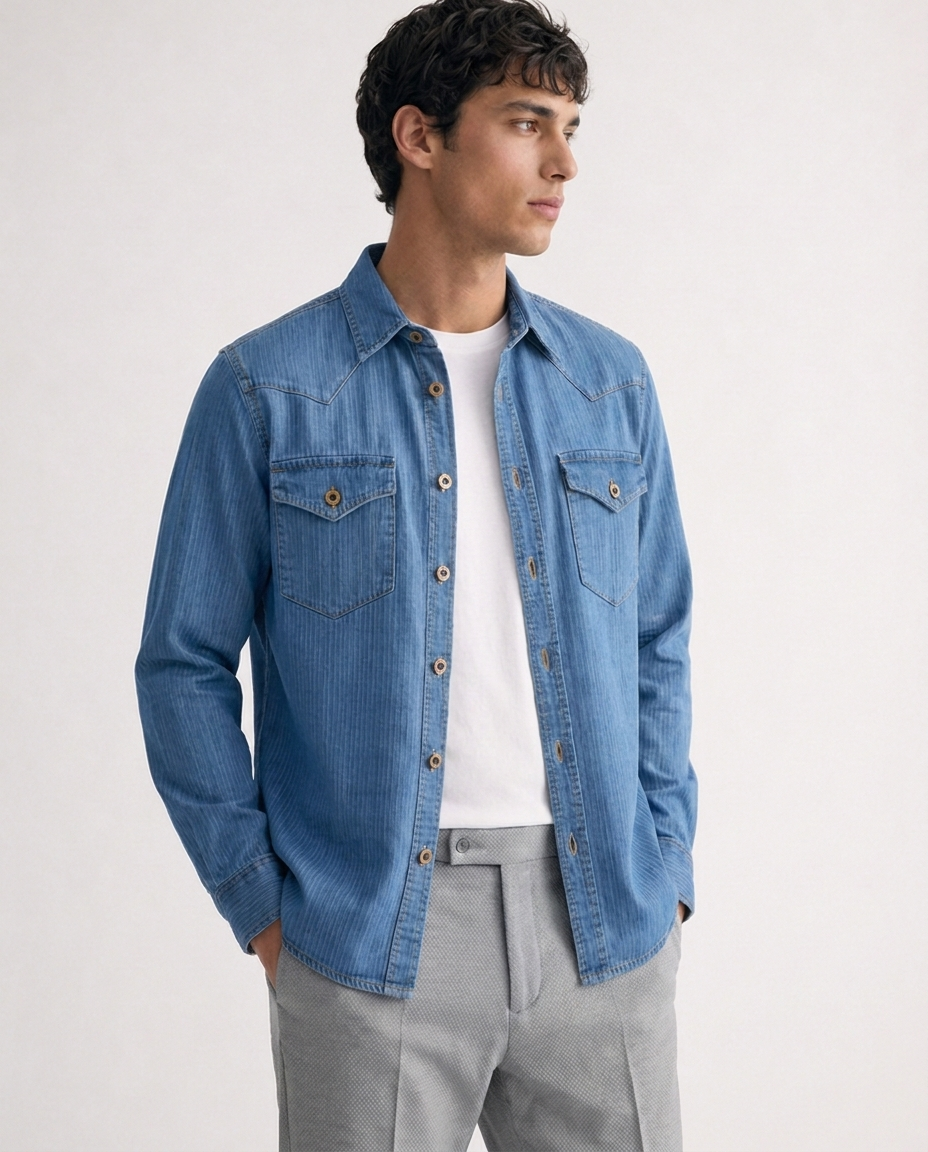 Camisa Denim Rayas