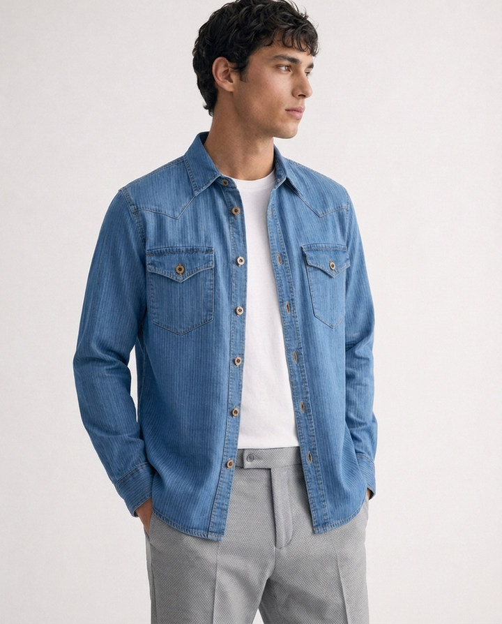 Camisa Denim Rayas