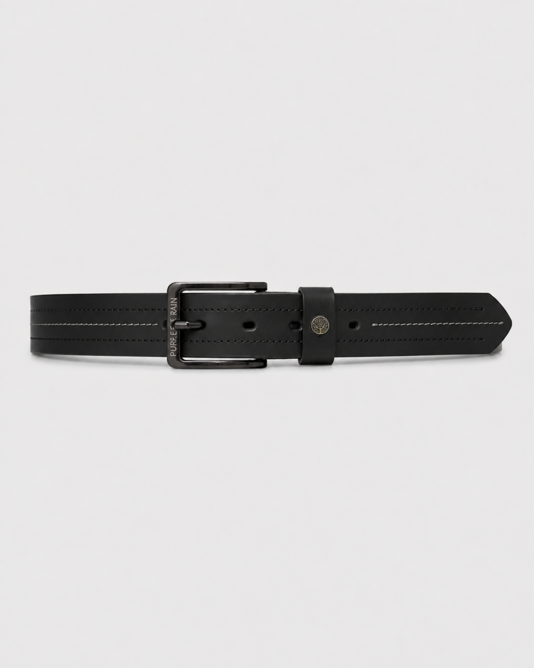 cinturón de Cuero Negra para Hombre con Hebilla Purple Rain